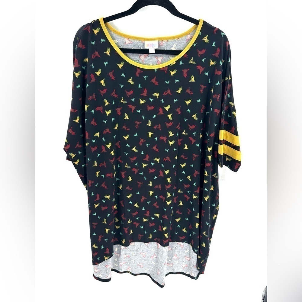 Lularoe Irma Tunic Top Womens 2XL Colorful Origami Birds Soft Stretch Comfy NWT - Picture 8 of 8